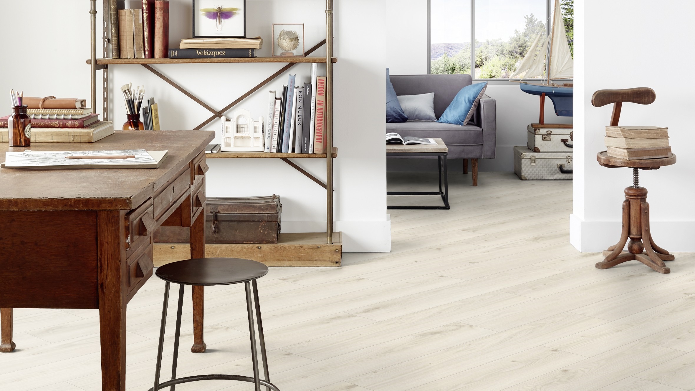 Вінілова підлога Tarkett – Delicate Oak Sugar, артикул 280007015, 33 клас, 5,5 мм. Колекція Elegance Rigid 55.