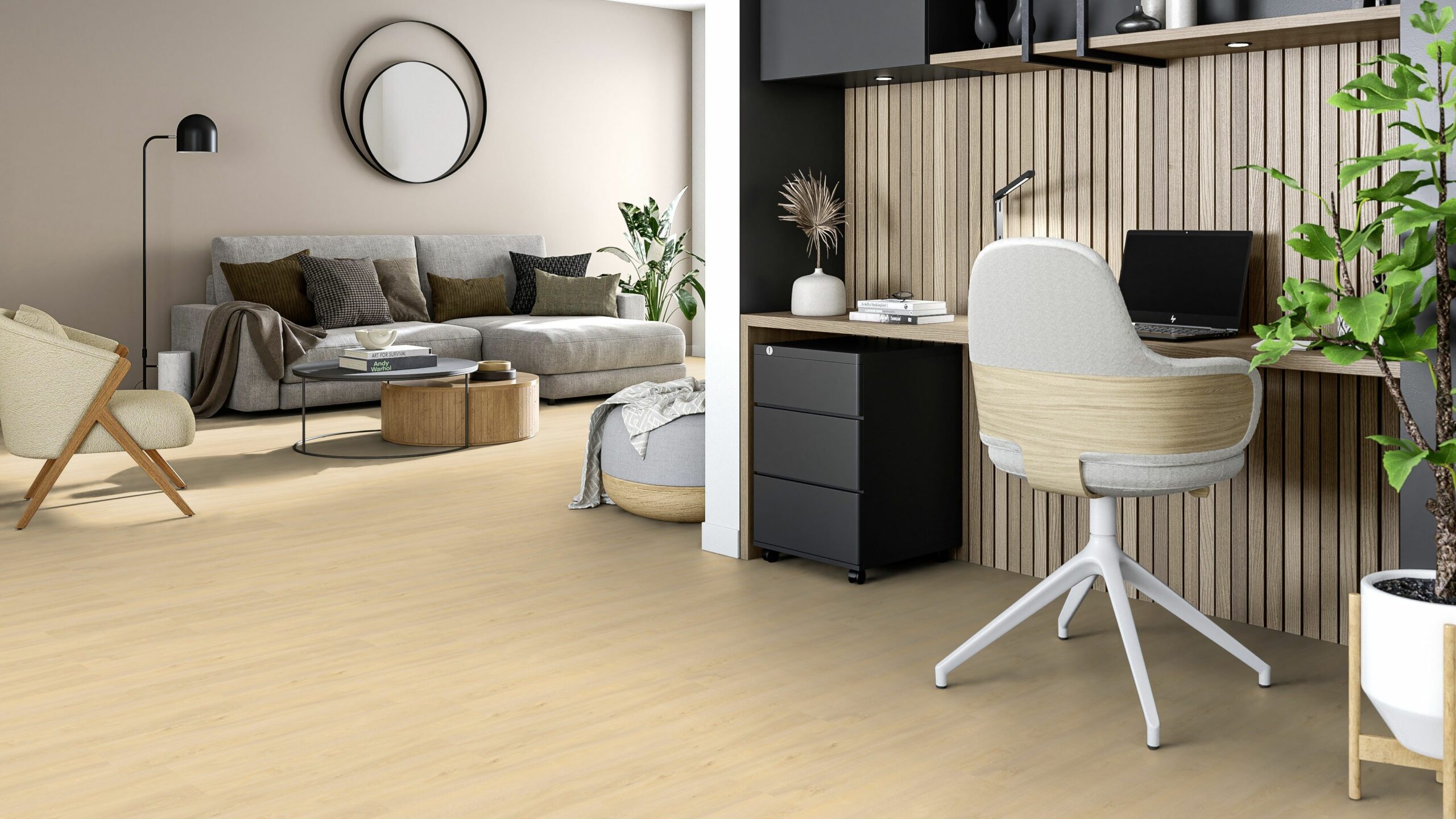 Вінілова підлога Tarkett – Modern Oak Light Natural, артикул 280006008, 33 клас, 5,5 мм. Колекція Elegance Rigid 55.