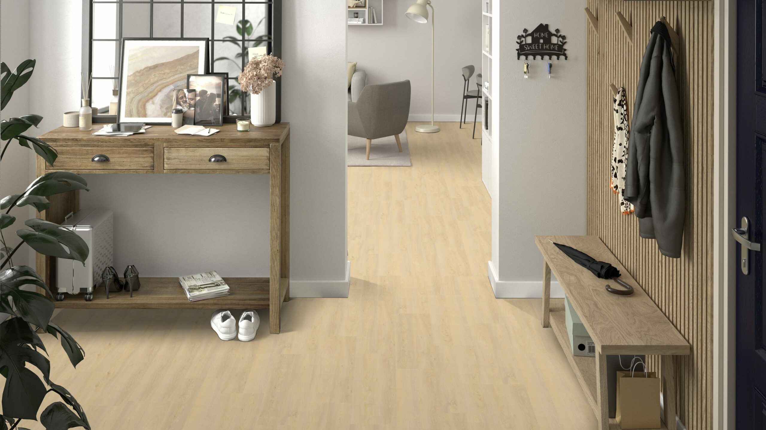 Вінілова підлога Tarkett – Modern Oak Light Natural, артикул 280006008, 33 клас, 5,5 мм. Колекція Elegance Rigid 55.