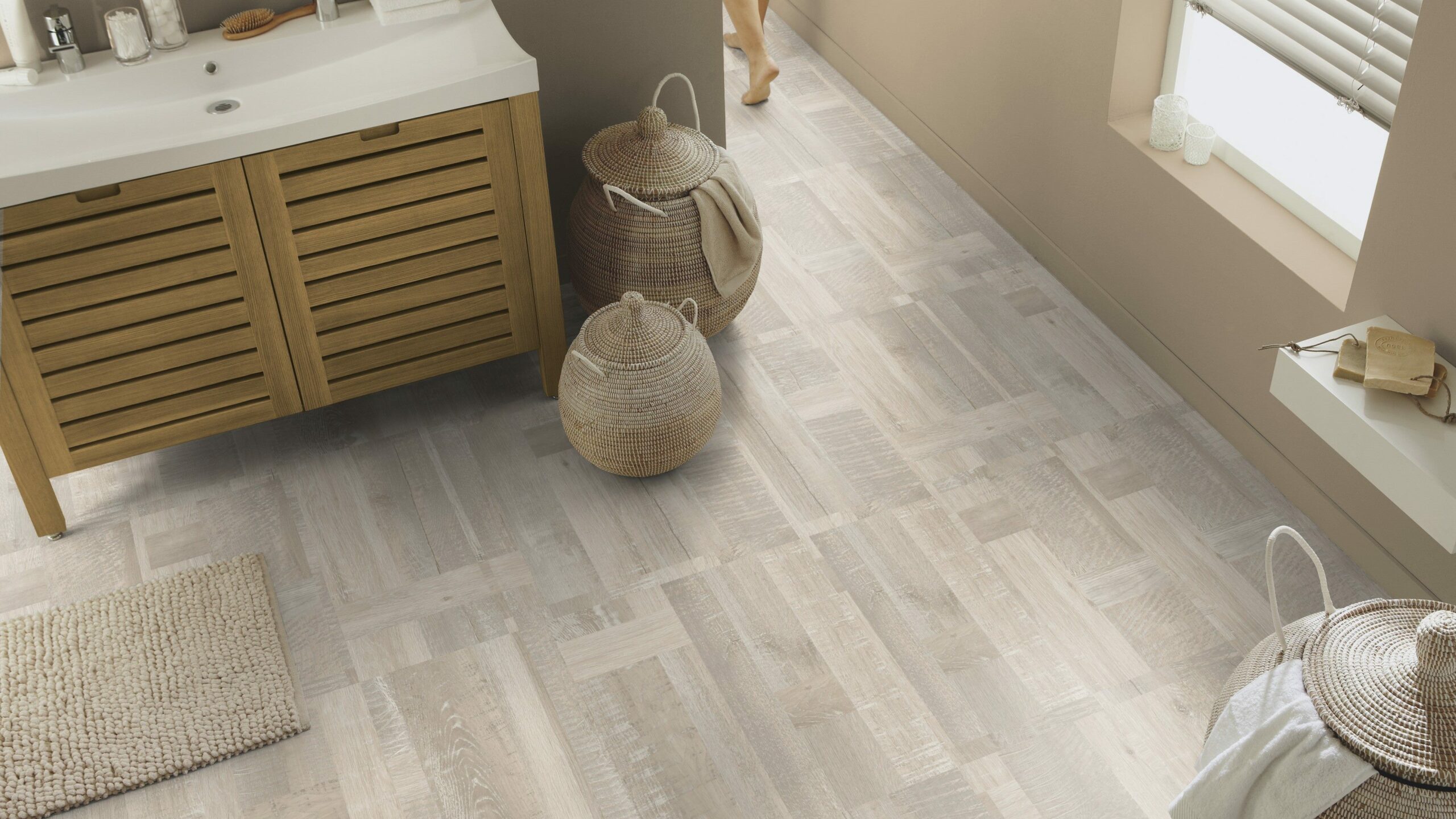 Вінілова підлога Tarkett – Patchwork White, артикул 280008017, 33 клас, 5,5 мм. Колекція Elegance Rigid 55.