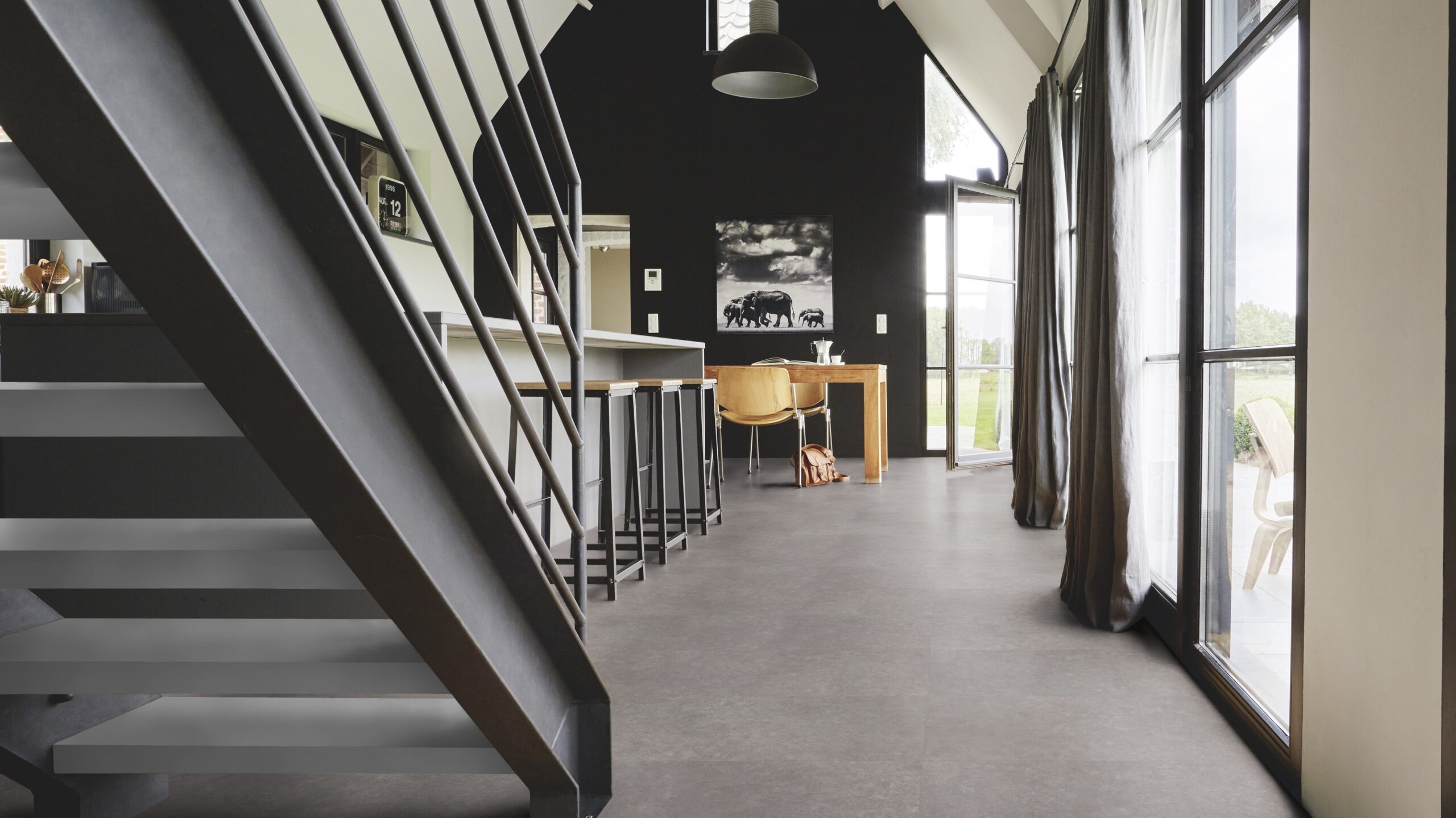 Вінілова підлога Tarkett – Polished Concrete Steel, артикул 280008020, 33 клас, 5,5 мм. Колекція Elegance Rigid 55.