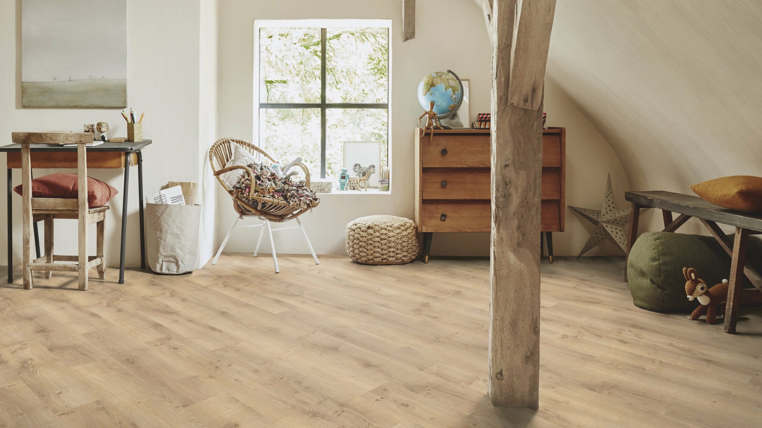 Вінілова підлога Tarkett – Rustic Oak Beige, артикул 280006004, 33 клас, 5,5 мм. Колекція Elegance Rigid 55.