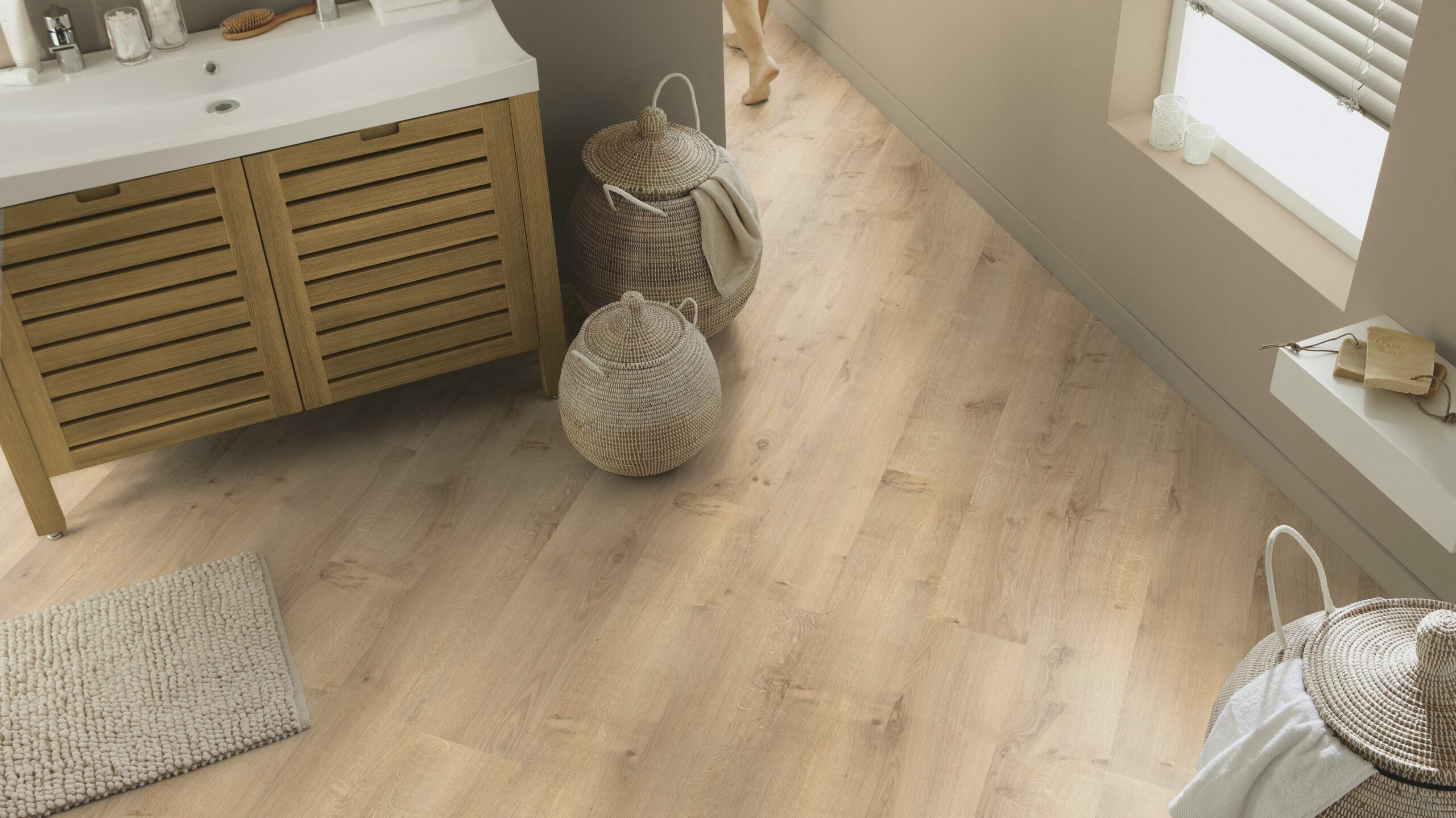 Вінілова підлога Tarkett – Rustic Oak Beige, артикул 280006004, 33 клас, 5,5 мм. Колекція Elegance Rigid 55.