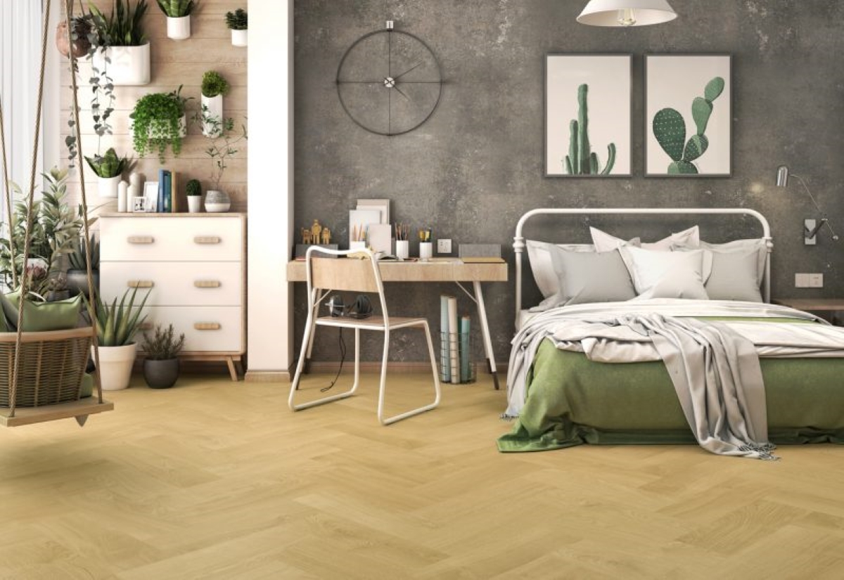 Вінілова підлога Classen - Ceramin – Cotton Oak Brown 65200, 33 клас, 2,5 мм., колекція Nuva Herringbone, виробництво Німеччина