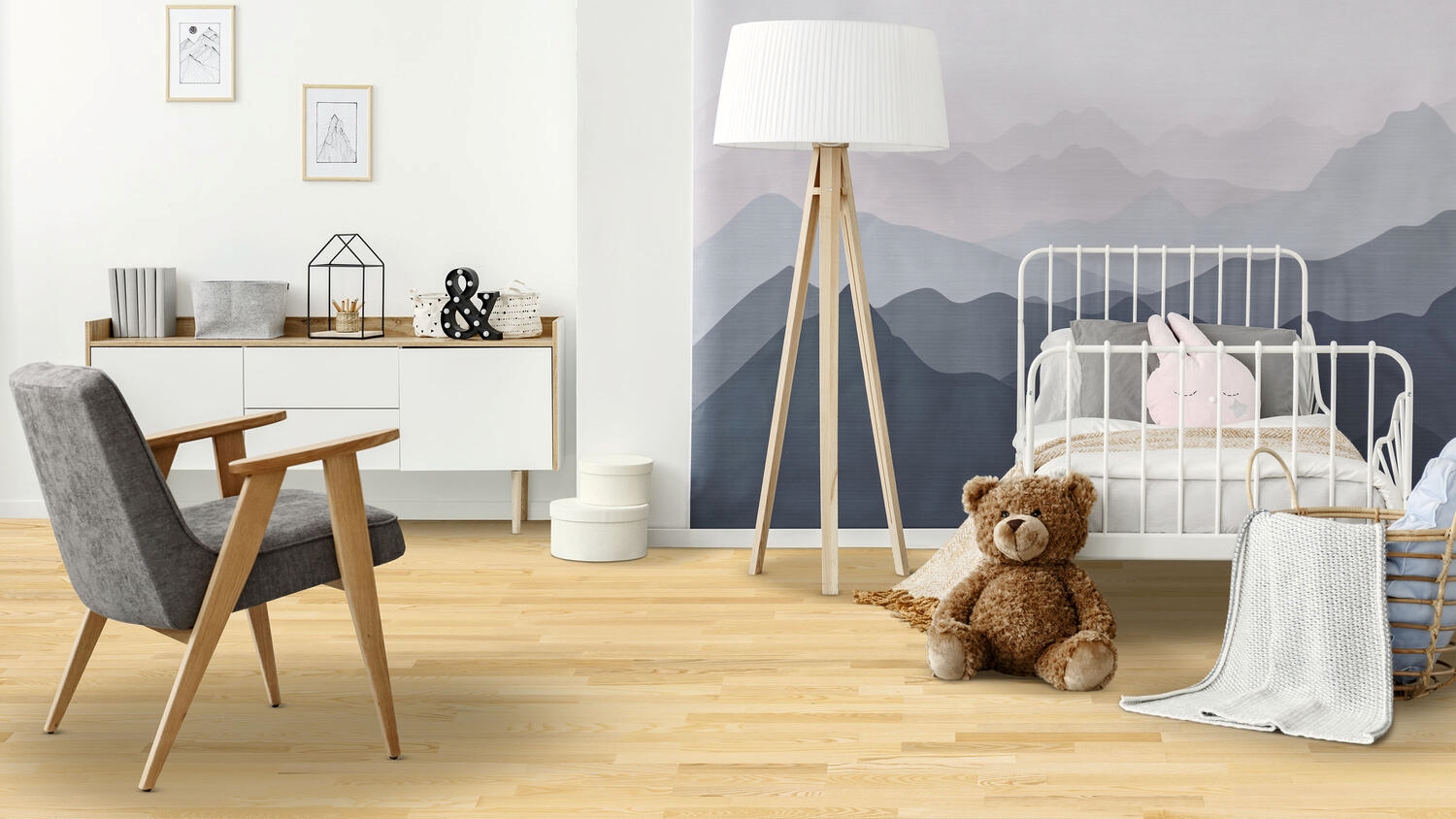 Паркетна дошка Tarkett – Ash Nature (3 Strip) артикул 7969008, колекція Pure