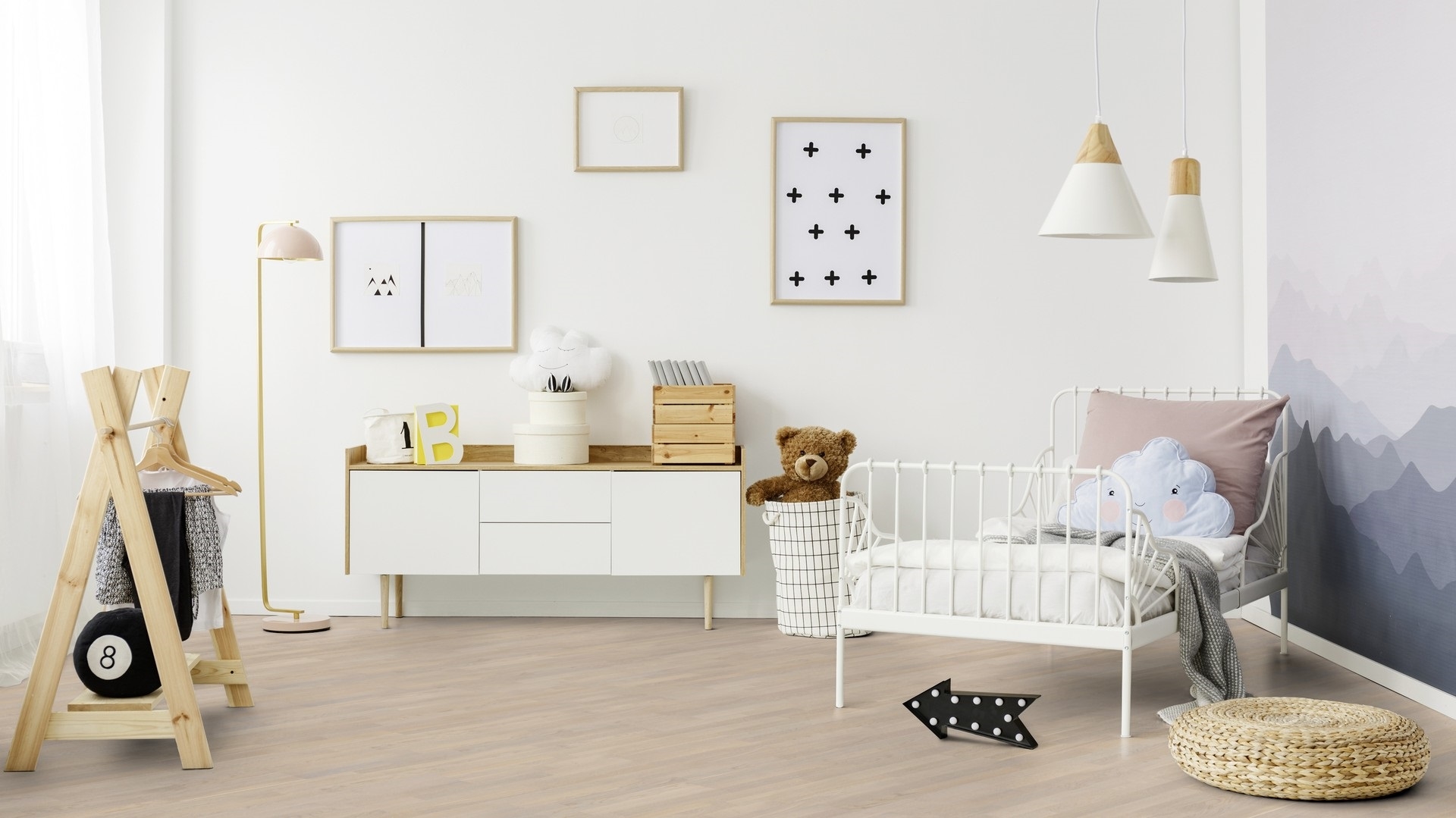 Паркетна дошка Tarkett – Oak Cotton White (3 Strip) артикул 8723926, колекція Shade