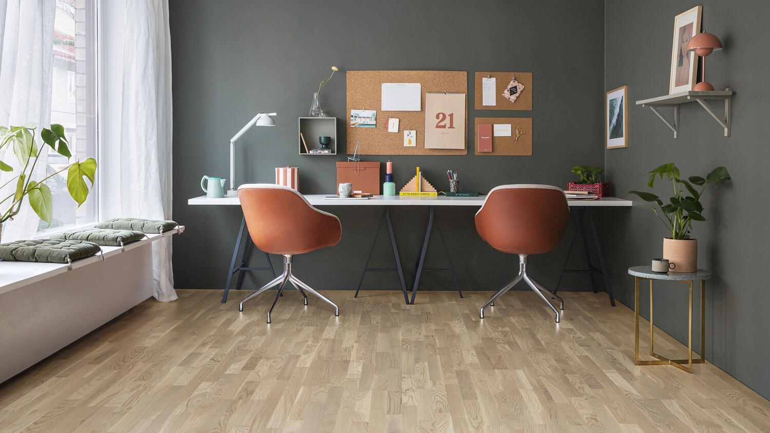 Паркетна дошка Tarkett – Oak Cream White (3 Strip) артикул 8723925, колекція Shade
