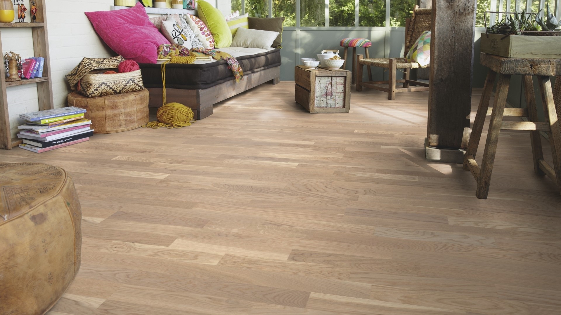 Паркетна дошка Tarkett – Oak Cream White (3 Strip) артикул 8723925, колекція Shade