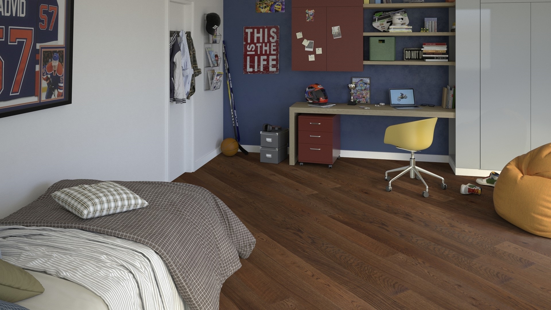 Паркетна дошка Tarkett – Oak Deep Brown (1 Strip), артикул 7876129, колекція Prestige