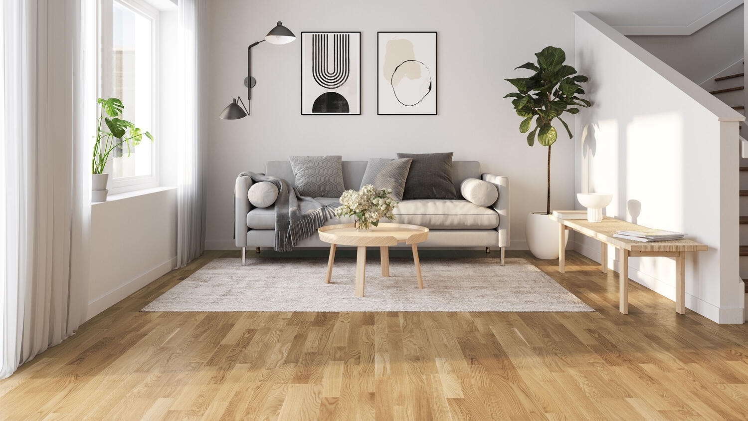 Паркетна дошка Tarkett – Oak Nature (3 Strip) артикул 8723924, колекція Pure