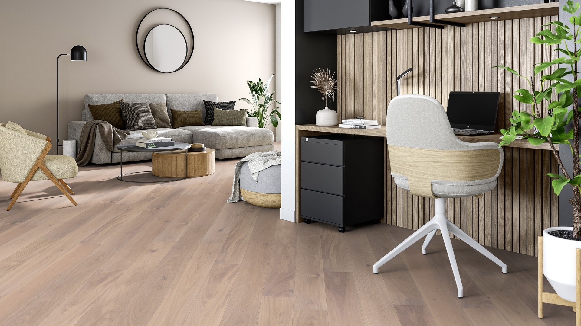Паркетна дошка Tarkett – Oak Satin White (1 Strip) артикул 7876031, колекція Prestige