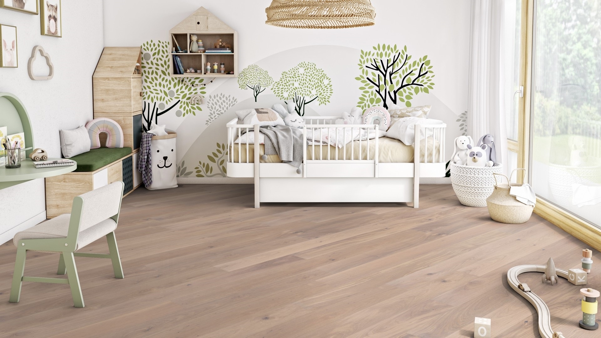 Паркетна дошка Tarkett – Oak Satin White (1 Strip) артикул 7876031, колекція Prestige